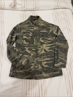 Topshop Camo Field Jacket in Olive & Khaki